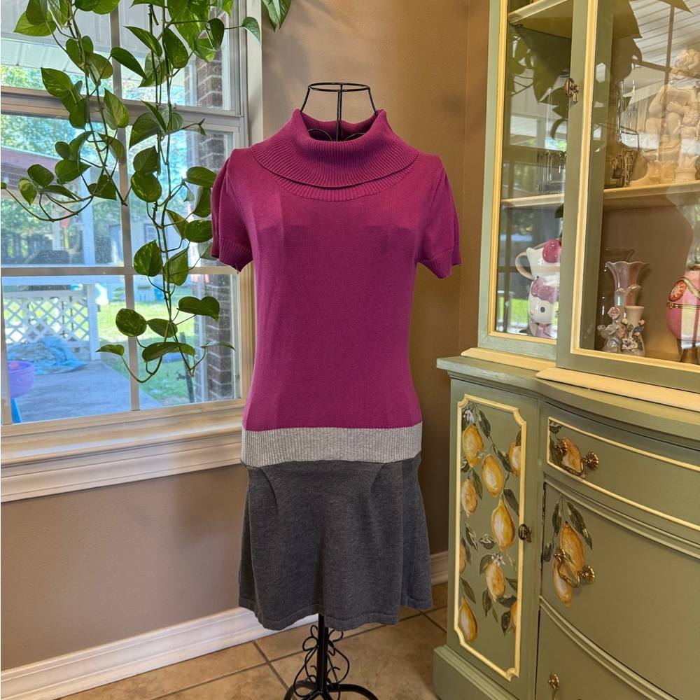 Rare Editions Pink and Gray Mini Dress